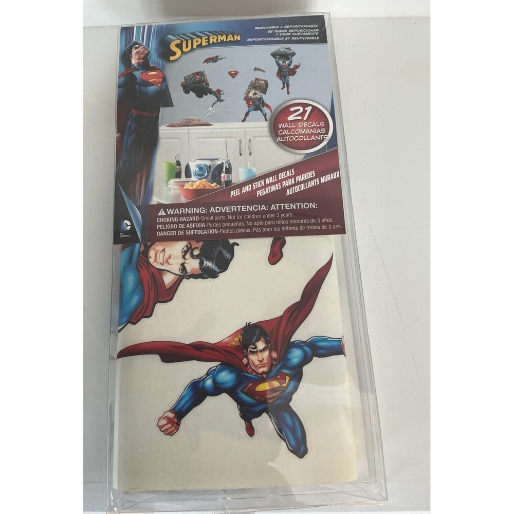 Superman Man Of Steel DC Comics - 21 Removable Wall Decals Stickers Peel & Stick